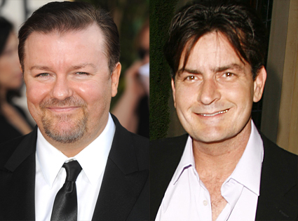 Ricky Gervais, Charlie Sheen Ricky Gervais, Charlie Sheen